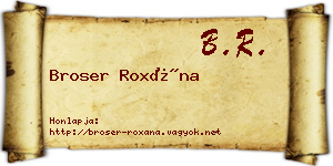 Broser Roxána névjegykártya