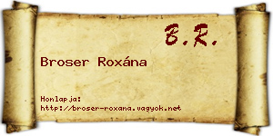 Broser Roxána névjegykártya
